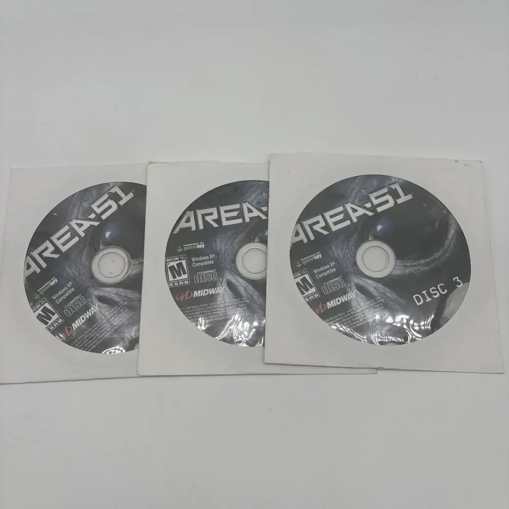 Area 51 PC Games 2005 Complete 3 Disc Set W/ Manual - No Box